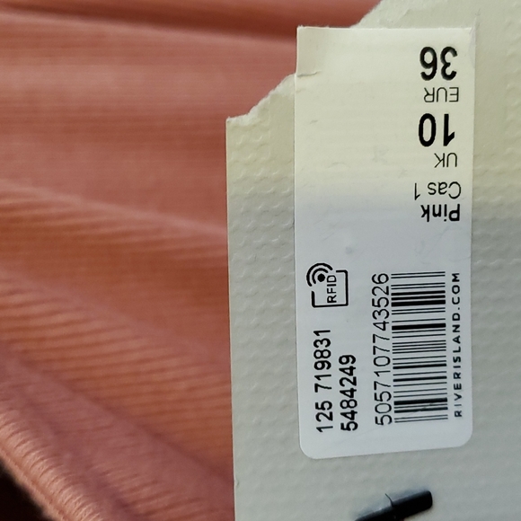 River Island Pink Cami Ribbed Button Front Mini Dress US Size 10 - Picture 4 of 6